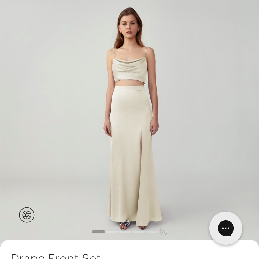 Fame and Partners Drape Front Set in Light Nude. New with tags